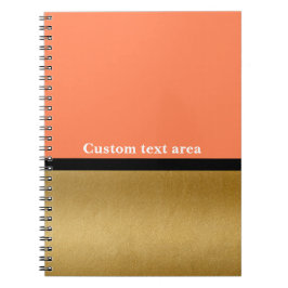 Coral & Gold Modern Glam Journaal Notebook Notitieboek