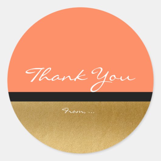 Coral & Gold Moderne Elegante Glam Chic Sticker (Voorkant)