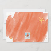 Coral & Gold Tropische Waterverf kerstkaart (Achterkant)