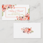 Coral Gold Wedding Registry Invoegen Kaart (Voorkant / Achterkant)