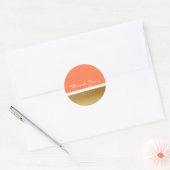 Coral & Gold White Modern Elegant Chic Sticker (Envelop)
