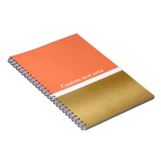 Coral & Gold & White Modern Glam Journal-Notitiebo Notitieboek (Rechterzijde)