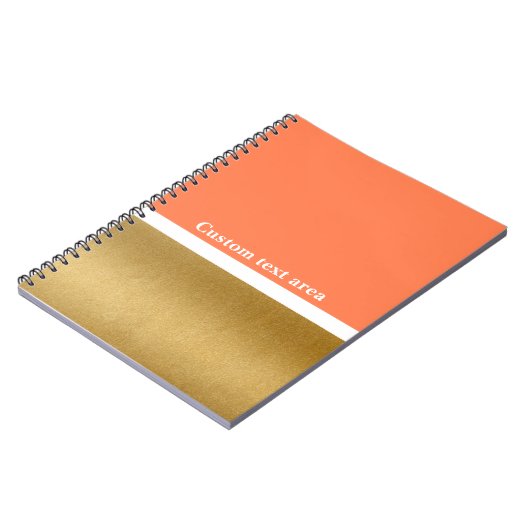Coral & Gold & White Modern Glam Journal-Notitiebo Notitieboek (Linkerzijde)