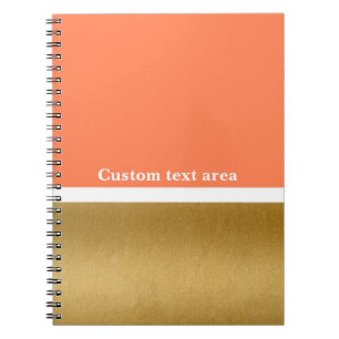 Coral & Gold & White Modern Glam Journal-Notitiebo Notitieboek