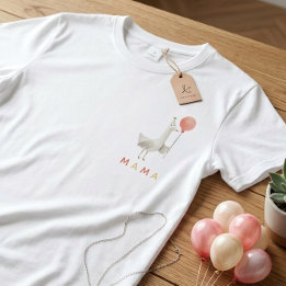 Coral Goose Ballon Mama Vrouwen Eerste Verjaardag  T-shirt