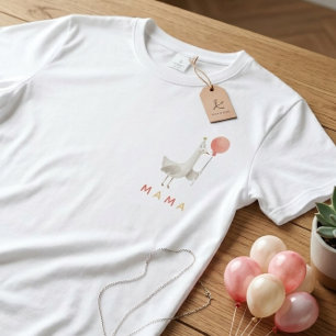 Coral Goose Ballon Mama Vrouwen Eerste Verjaardag  T-shirt