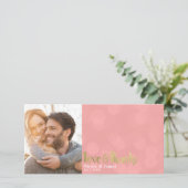 Coral Gouden Trouwfoto Liefde & Dank Bedankt (Staand voorkant)