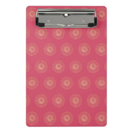 Coral | Gouden Zinnia Bloem Medaillons Mini Klembord