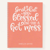 Coral Grateful and Blessed Gratitude Journal Notitieboek (Voorkant)