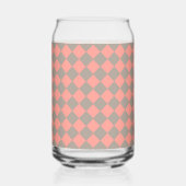 Coral Gray Checker Diamond Pattern Blikvorm Glas (Rechts)