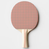 Coral Gray Checker Diamond Pattern Tafeltennisbatje (Achterkant)