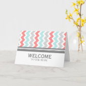 Coral Gray Chevron Employee Welkom in Team Kaart (Gele Bloem)