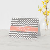 Coral Gray Chevron Employee Welkom in Team Kaart (Gele Bloem)
