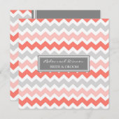 Coral Gray Chevron Rehearsal Dinner Party Kaart (Voorkant / Achterkant)