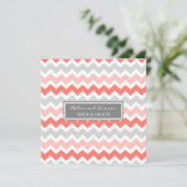 Coral Gray Chevron Rehearsal Dinner Party Kaart (Staand voorkant)
