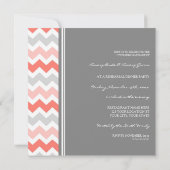 Coral Gray Chevron Rehearsal Dinner Party Kaart (Achterkant)
