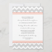 Coral Gray Chevron Rehearsal Dinner Party Kaart (Achterkant)