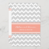 Coral Gray Chevron Rehearsal Dinner Party Kaart (Voorkant / Achterkant)