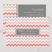 Coral Gray Chevron Rehearsal Dinner Party Kaart (Voorkant / Achterkant)