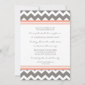 Coral Gray Chevron Rehearsal Dinner Party Kaart (Achterkant)