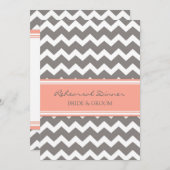 Coral Gray Chevron Rehearsal Dinner Party Kaart (Voorkant / Achterkant)