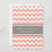 Coral Gray Chevron Rehearsal Dinner Party Kaart (Voorkant)