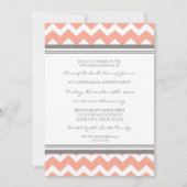 Coral Gray Chevron Rehearsal Dinner Party Kaart (Achterkant)