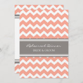 Coral Gray Chevron Rehearsal Dinner Party Kaart (Voorkant / Achterkant)
