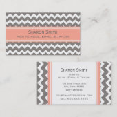 Coral Gray Chevron Retro Mam Roekkaarten Visitekaartje (Voorkant / Achterkant)