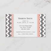 Coral Gray Chevron Retro Mam Roekkaarten Visitekaartje (Achterkant)