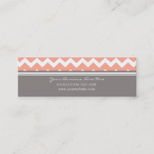 Coral Gray Chevron Retro Visitekaartjes