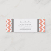 Coral Gray Chevron Retro Visitekaartjes (Achterkant)