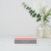 Coral Gray Chevron Retro Visitekaartjes (Staand voorkant)