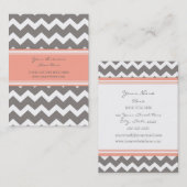 Coral Gray Chevron Retro Visitekaartjes (Voorkant / Achterkant)