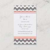 Coral Gray Chevron Retro Visitekaartjes (Achterkant)