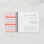 Coral Gray Chevron Retro Visitekaartjes (Achterkant)