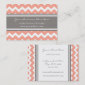 Coral Gray Chevron Retro Visitekaartjes (Voorkant / Achterkant)