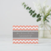 Coral Gray Chevron Retro Visitekaartjes (Staand voorkant)