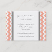 Coral Gray Chevron Retro Visitekaartjes (Achterkant)