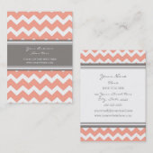 Coral Gray Chevron Retro Visitekaartjes (Voorkant / Achterkant)