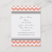 Coral Gray Chevron Retro Visitekaartjes (Achterkant)
