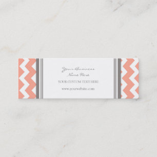 Coral Gray Chevron Retro Visitekaartjes