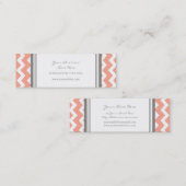 Coral Gray Chevron Retro Visitekaartjes (Voorkant / Achterkant)