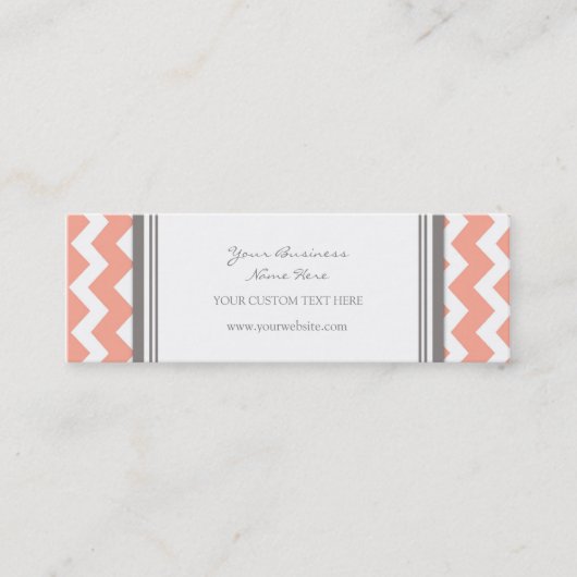 Coral Gray Chevron Retro Visitekaartjes (Voorkant)