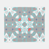 Coral Gray Mandala Pattern | Geometric Floral Boho Fleece Deken (Voorkant (Horizontaal))