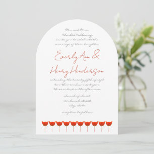 Coral & Gray Poppies  Butterfly Wedding Invitation Kaart