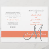 Coral Gray Wedding Program | Monogram (Voorkant)