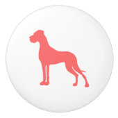 Coral Great Dane Keramische Knop (Voorkant)