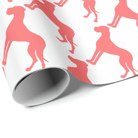 Coral Great Dane Pattern Cadeaupapier (Rol Hoek)