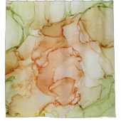Coral Green Earth Tone Abstract Douchegordijn (Voorkant)